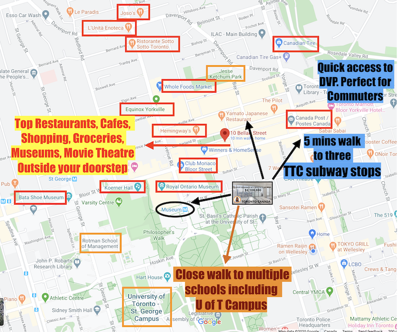 Map of downtown Toronto